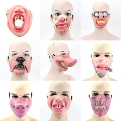 Funny Latex Half Face Masks For Halloween Masquerade Party Cosplay