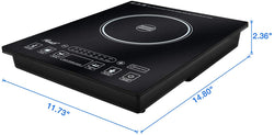 Induction Cooker 1800 Watt, 5 Pre-Programmed Induction Cooktop, Electric Burner with Stainless Steel Pot 10" 3.5 QT 18-8