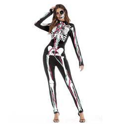 Unisex Fashion Halloween Cosplay Skeleton Animal Costume Jumpsuit