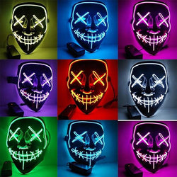 Halloween LED Mask Scary face Rave Purge Festival Cosplay Party