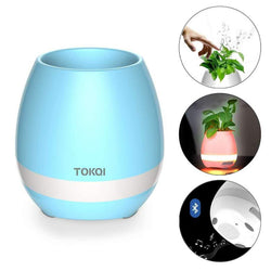 Music Flower Pot, Wireless Bluetooth Speaker, LED Light Smart Touch Music Flower Pot by, Multicolor Night Light, Play Piano Music on a real plant with colorful LED lights