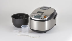 Rice Cooker & Warmer, 3-Cups (uncooked), Stainless Black