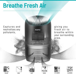 Air Purifier - Smoke Air Purifiers for Home with Fragrance Sponge - 100% Ozone Free, Lock Set, Eliminates Smoke, Dust, Pollen, Pet Dander