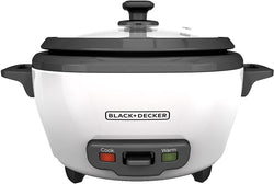 BLACK+DECKER RC506 6-Cup Cooked/3-Cup Uncooked Rice Cooker and Food Steamer, White