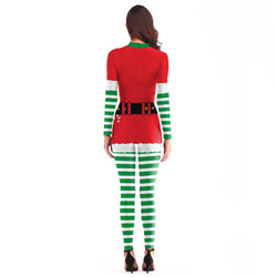 Women's Christmas Leggings Stripe Tights Workout Stretchy Rompers#01