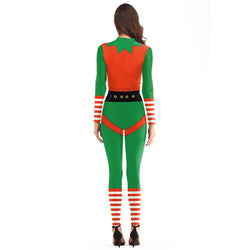 Women's Christmas Leggings Stripe Tights Workout Stretchy Rompers#05