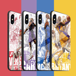 Fashion NBA Star Tempered glass Cases For iPhone 6 -8plus iPhoneXR iPhoneX/XS	 iPhoneXSMAX